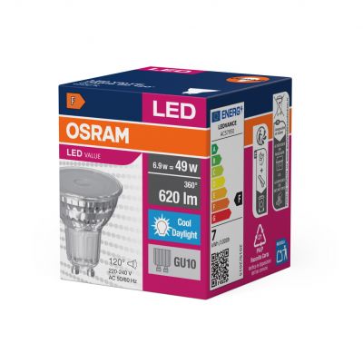 Żarówka LED VALUE PAR16 80 120 6,9W/865 GU10 575lm 4058075096745 LEDVANCE (4058075096745)