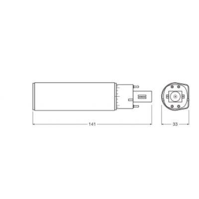 DULUX D E LED FR 18 ECG, AC mains 7W 830 G24q-2 TRZONKI SPECJALNE LEDVANCE (4058075559127)