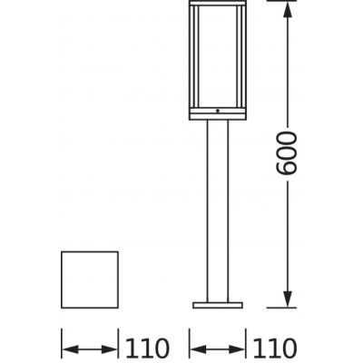 Lampa Ogrodowa Zewnętrzna SŁUPEK E27 60cm Endura CLASSIC FRAME 4058075554412 LEDVANCE (4058075554412)