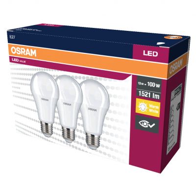 Żarówka LED /3szt./ A60 E27 13W=100W 1521lm 2700K ciepła 200st OSRAM (4058075385740)
