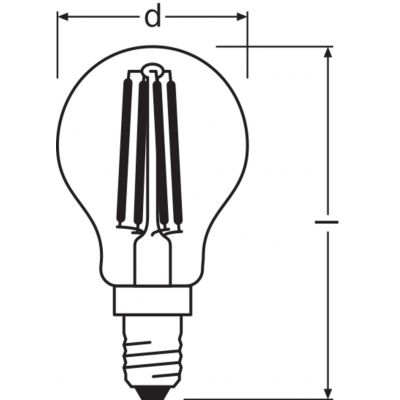 Żarówka LED E14 4W/827 E14 VALUE CL P FIL 40 non-dim 4W/827 4058075438590 LEDVANCE (4058075438590)