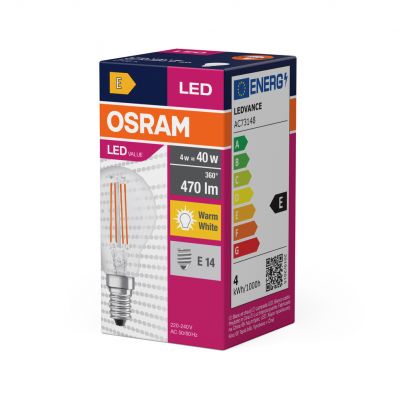 Żarówka LED E14 4W/827 E14 VALUE CL P FIL 40 non-dim 4W/827 4058075438590 LEDVANCE (4058075438590)