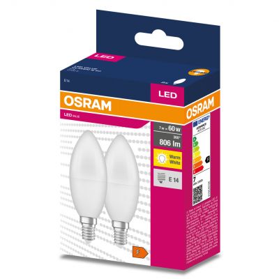 Żarówka LED /2szt./ Świeczka E14 7,5W=60W 806lm 2700K ciepła biel 200st OSRAM (4058075479159)