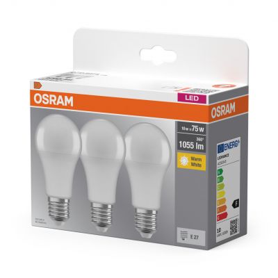 Żarówka LED /3szt./ E27 10W=75W 1055lm ciepła biel OSRAM (4058075819436)