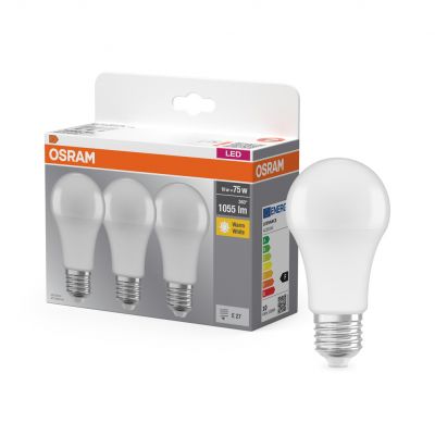 Żarówka LED /3szt./ E27 10W=75W 1055lm ciepła biel OSRAM (4058075819436)