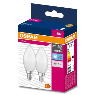Żarówka LED /2szt./ Świeczka E14 4,9W=40W 470lm 4000K neutralna biel OSRAM (4058075479111)