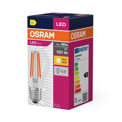 Żarówka LED E27 11W/827 E27 VALUE CL A FIL 100 non-dim 11W/827 4058075438514 LEDVANCE (4058075438514)