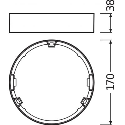 Ramka do montażu powierzchniowego Opraw DOWNLIGHT Slim DN155 4058075079175 LEDVANCE (4058075079175)