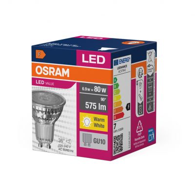 Żarówka LED VALUE PAR16 80 36 6,9W/830 GU10 575lm 4058075096646 LEDVANCE (4058075096646)