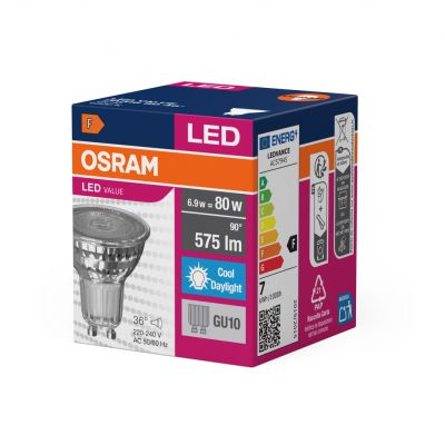Żarówka LED VALUE PAR16 80 36 6,9W/865 GU10 575lm 4058075096684 LEDVANCE (4058075096684)