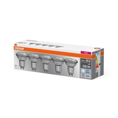 Żarówka LED /5szt./ Reflektor GU10 2,6W=35W 230lm neutralna biel 36st OSRAM (4058075157965)