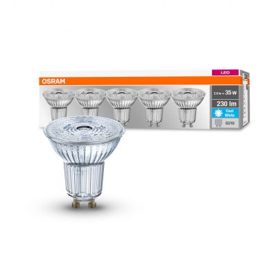 Żarówka LED /5szt./ Reflektor GU10 2,6W=35W 230lm neutralna biel 36st OSRAM (4058075157965)