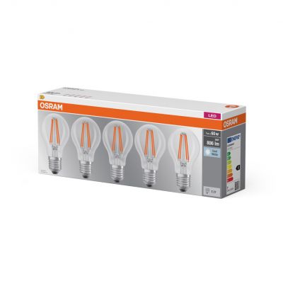 Żarówka LED /5szt./ E27 6,5W=60W 806lm 4000K filament neutralna biel OSRAM (4058075466517)