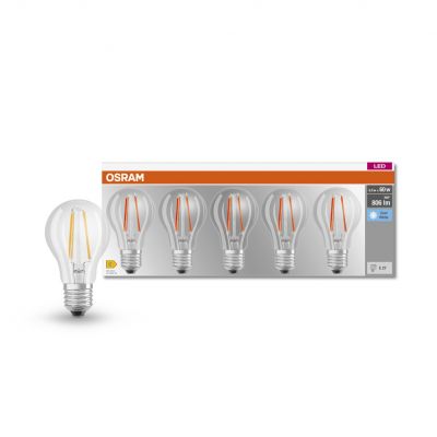Żarówka LED /5szt./ E27 6,5W=60W 806lm 4000K filament neutralna biel OSRAM (4058075466517)