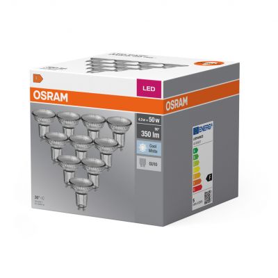 Żarówka LED /10szt./ Reflektor GU10 4,3W=50W 350lm neutralna biel 36st OSRAM (4058075036703)