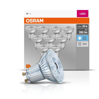 Żarówka LED /10szt./ Reflektor GU10 4,3W=50W 350lm neutralna biel 36st OSRAM (4058075036703)