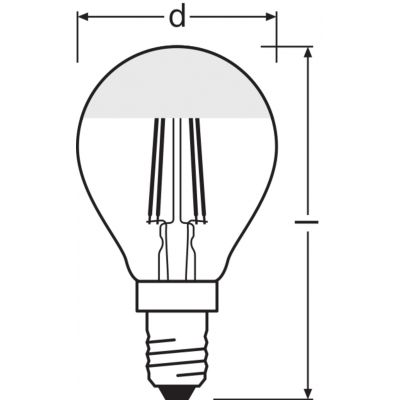 LED STAR CL P FIL Mirror 34 4W 827 E14 LEDVANCE (4058075447134)