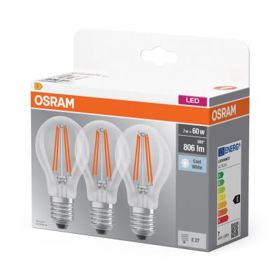 Żarówka LED /3szt./ E27 6,5W=60W 806lm 4000K neutralna biel OSRAM (4058075819535)