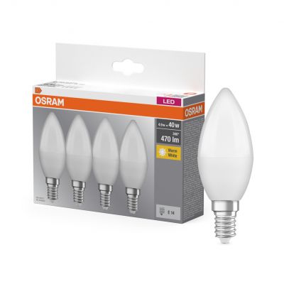 Żarówka LED /4szt./ Świeczka E14 4,9W=40W 470lm ciepła biel 180st OSRAM (4058075819474)