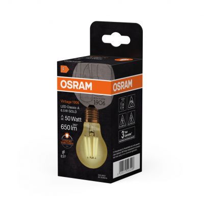 Żarówka LED Vintage 1906 LED CL A FIL GOLD 50 non-dim 6,5W/824 E27 4058075293298 LEDVANCE (4058075293298)