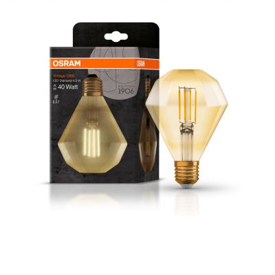 Żarówka LED Vintage 1906 LED CL DIAMOND FIL GOLD 40 non-dim 4,5W/825 E27 4058075091955 LEDVANCE (4058075091955)