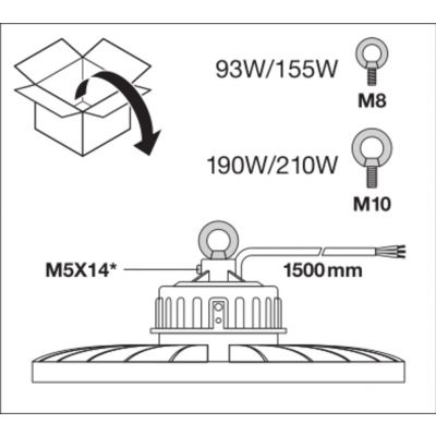 HIGH BAY LED PC REFRACTOR 155W-210W LEDV LEDVANCE (4058075507036)