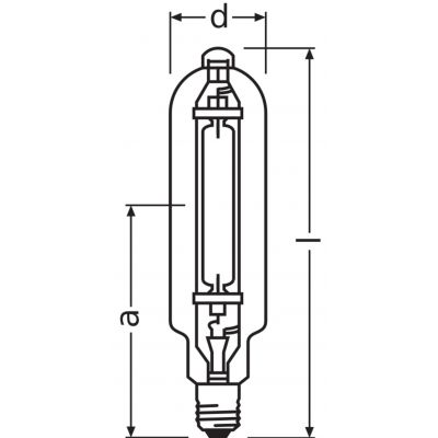 Lampa metalohalogenkowa 2000W E40 230V 7250K przeźroczysta HQI-T 4008321527011 LEDVANCE (4008321527011)