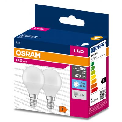 Żarówka LED /2szt./ Kulka E14 4,9W=40W 470lm 4000K neutralna biel OSRAM (4058075479234)