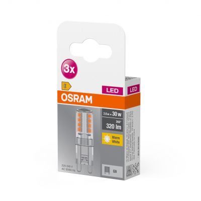 Żarówka LED /3szt./ Kapsułka G9 2,6W=30W 320lm 2700K ciepła biel OSRAM (4058075450073)