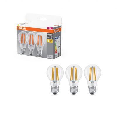 Żarówka LED /3szt./ E27 11W=100W 1521lm 2700K ciepła biel Filament OSRAM (4058075592438)