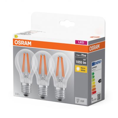 Żarówka LED /3szt./ E27 7,5W=75W 1055lm 2700K ciepła biel OSRAM (4058075592414)