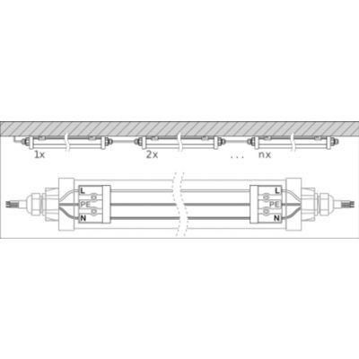 Oprawa hermetyczna DAMP PROOF LED COMPACT 1200 44W 3000K GR IP66 LEDV LEDVANCE (4058075424241)