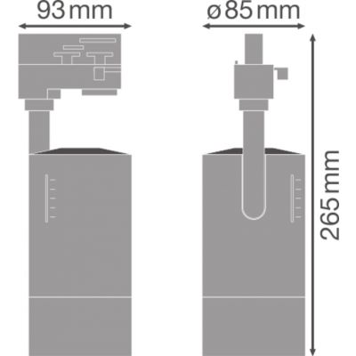Szynowa oprawa TRACKLIGHT SPOT ZOOM D85 25W 4000K DIM 97R WT LEDVANCE (4058075335783)