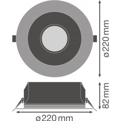 DOWNLIGHT PFM DN195 21W 830 WT IP54 UGR19 LEDV Oprawa LED - DOWNLIGHT LEDVANCE (4058075459250)