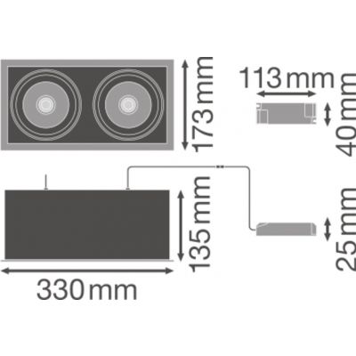 SP MULTI 2X30W 3000K FL WT BK LEDV LEDVANCE (4058075113961)