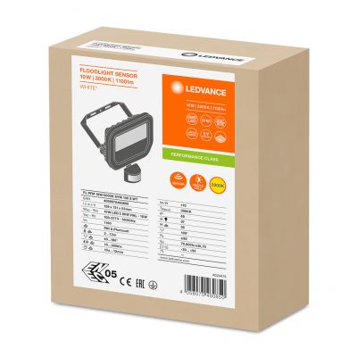 Naświetlacz LED FLOOD LED PERFORMANCE 10W/3000K SYM 100 SENSOR WT 4058075460850 LEDVANCE (4058075460850)