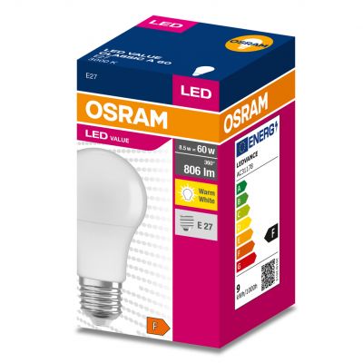 Żarówka LED E27 8,5W 806lm 200° 2700K ciepła biel VLAUE OSRAM LEDVANCE (4058075628533)