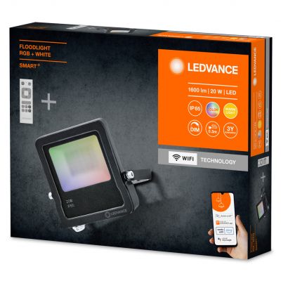 Naświetlacz LED 20W 3000K 1600lm RGB IP65 Flood Smart+ WiFi + PILOT 4058075576674 LEDVANCE (4058075576674)