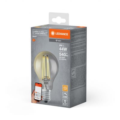 Żarówka LED E27 A60 6W = 44W 2500K Ciepła 540lm 300° Filament SMART+ WIFI Ściemnialna 4058075609815 LEDVANCE (4058075609815)