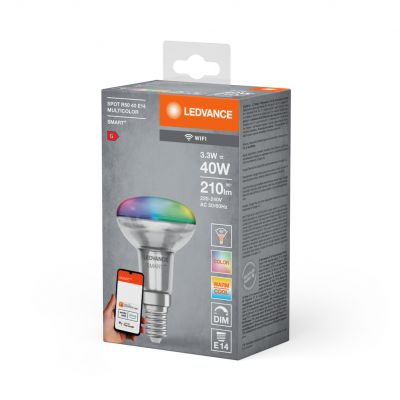 Żarówka LED E14 R50 3,3W = 40W 210lm RGB CCT 45° SMART+ WIFI Ściemnialna 4058075609556 LEDVANCE (4058075609556)