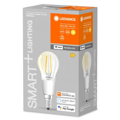 Żarówka LED E14 P40 4W = 40W 2700K Ciepła 470lm 300° Filament SMART+ WIFI Ściemnialna 4058075609778 LEDVANCE (4058075609778)