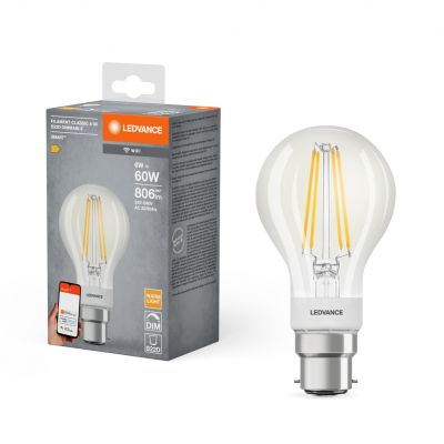 Żarówka LED B22d A60 6W = 60W 2700K Ciepła 806lm 300° Filament SMART+ WIFI Ściemnialna 4058075609891 LEDVANCE (4058075609891)