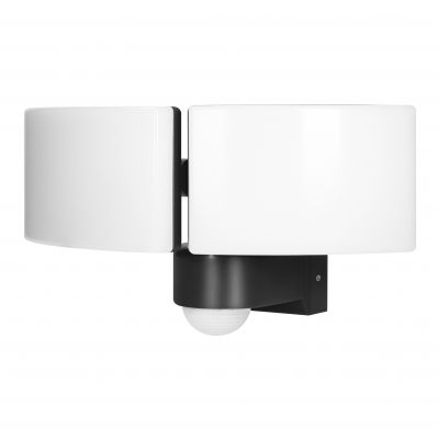 TOS DUO LED 2x20W podwójny naświetlacz ogrodowy z PIR 2x1600lm IP65 4000K neutralna biel  PC czarny AD-NL-6603BLR4 ORNO (AD-NL-6603BLR4)