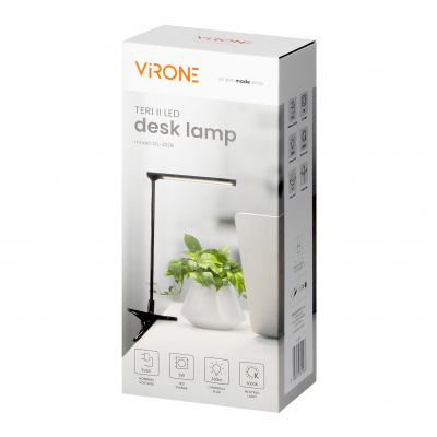 Lampka biurkowa z klipsem TERI II LED 5W 260lm 4000K barwa neutralna czarny ORNO (DL-22/B)