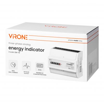 Licznik energii 3 fazowy 100A zużycia prądu podlicznik trójfazowy VIRONE (EM-10)