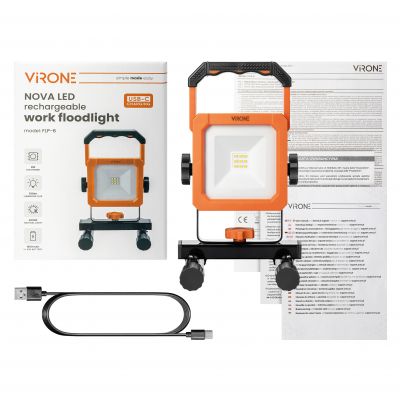 Naświetlacz przenośny z akumulatorem NOVA LED 9W 700lm IP54 4000K 1800mAh ORNO (FLP-6)