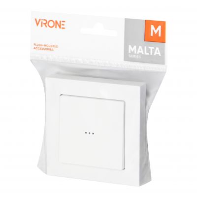 Łącznik jednobiegunowy podtynkowy z podświeleniem Malta, 10A, 250V, WP-1M/S, biały (FMS-100/P/W)
