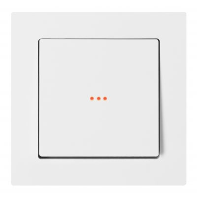 Łącznik jednobiegunowy podtynkowy z podświeleniem Malta, 10A, 250V, WP-1M/S, biały (FMS-100/P/W)
