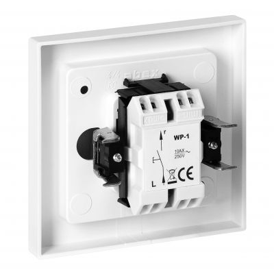 Łącznik jednobiegunowy podtynkowy z podświeleniem Malta, 10A, 250V, WP-1M/S, biały (FMS-100/P/W)