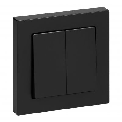 Łącznik podtynkowy świecznikowy z podświeleniem Malta, 10A, 250V, WP-2M/S, czarny mat (FMS-101/P/B)